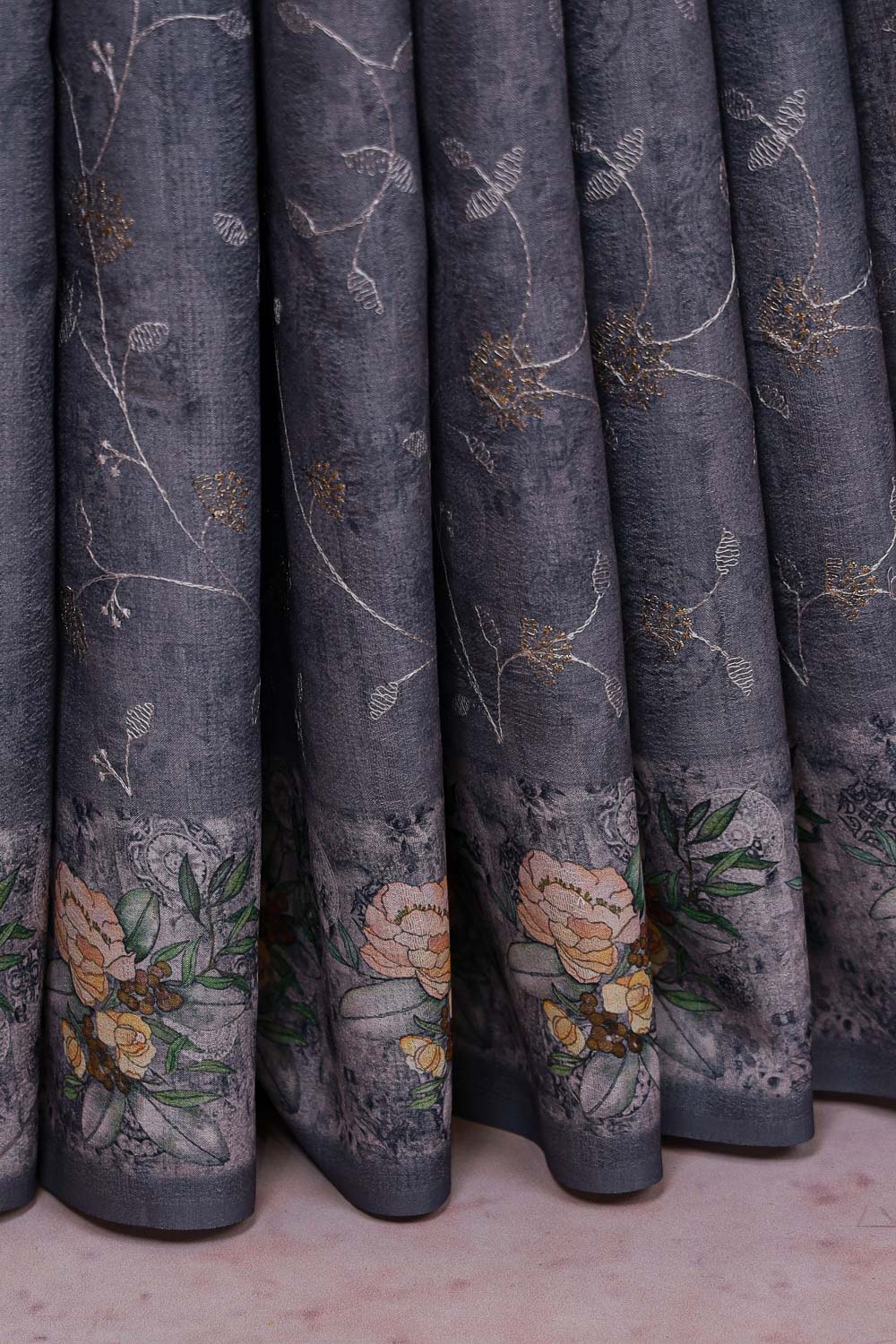 Ash Semi Tussar Saree