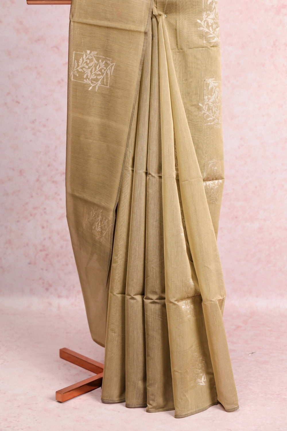 Khaki Cotton Silk Saree