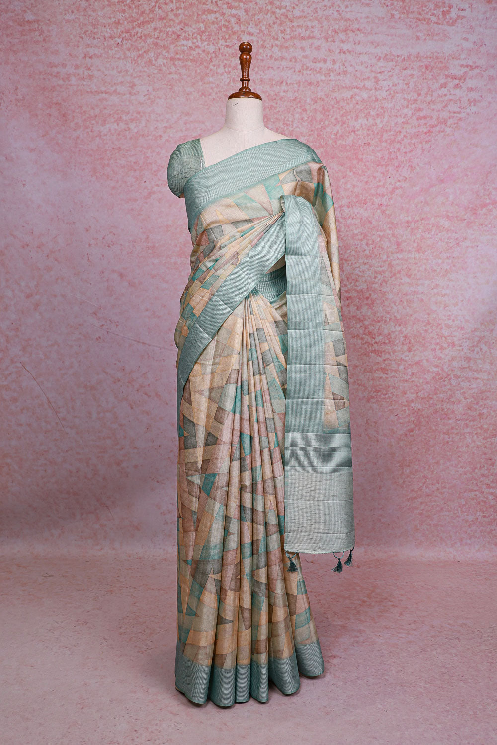 Off White Semi Tussar Saree