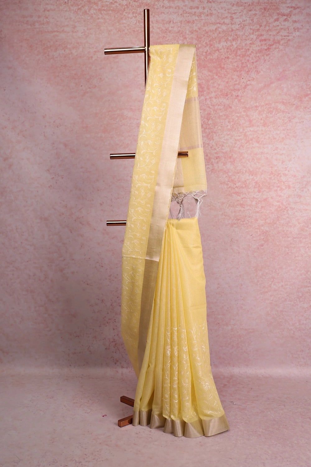 Yellow Semi Tissue Saree