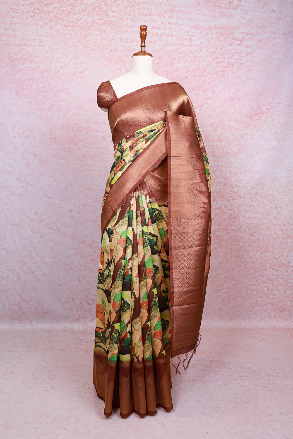 Multi Color Semi Jute Saree
