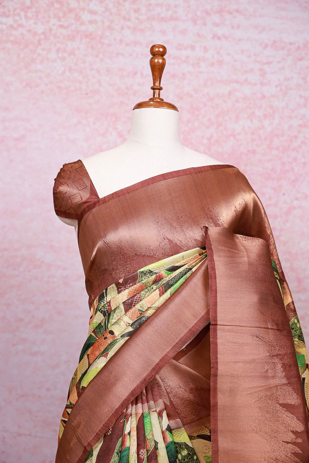 Multi Color Semi Jute Saree