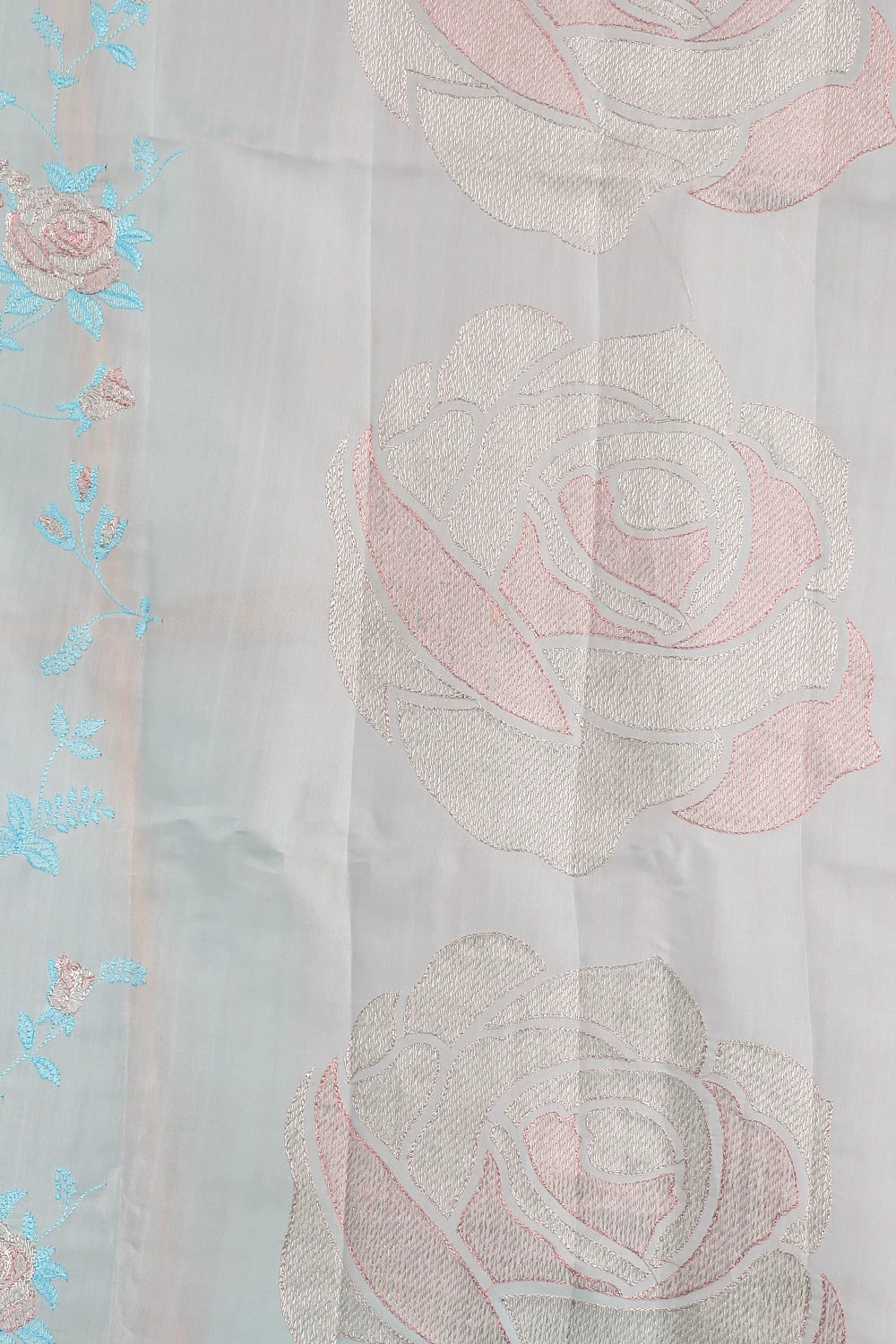 Light Sky Blue Semi Tussar Saree