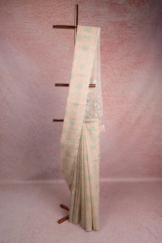 Off White Semi Silky Kota Saree