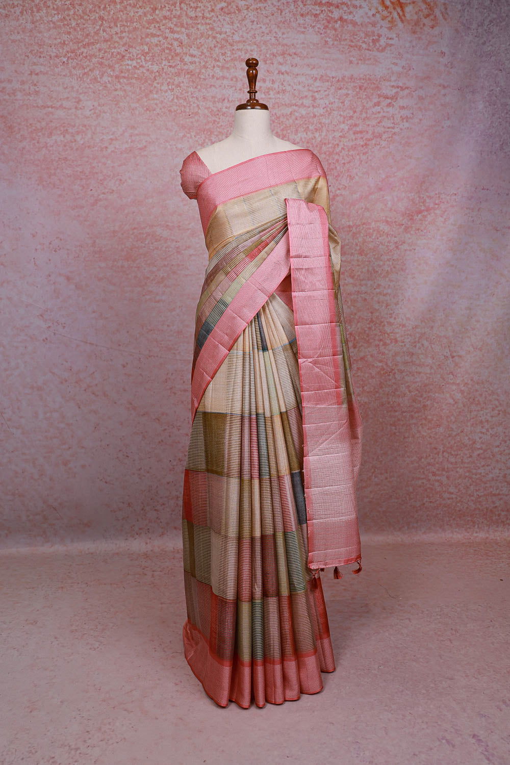 Multi Color Semi Tussar Saree