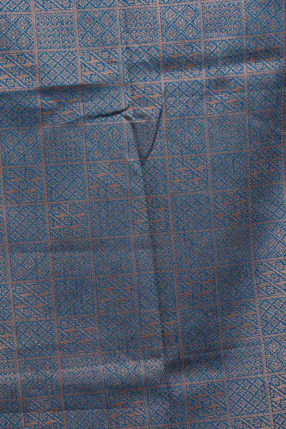 Peacock Blue Semi Jute Saree