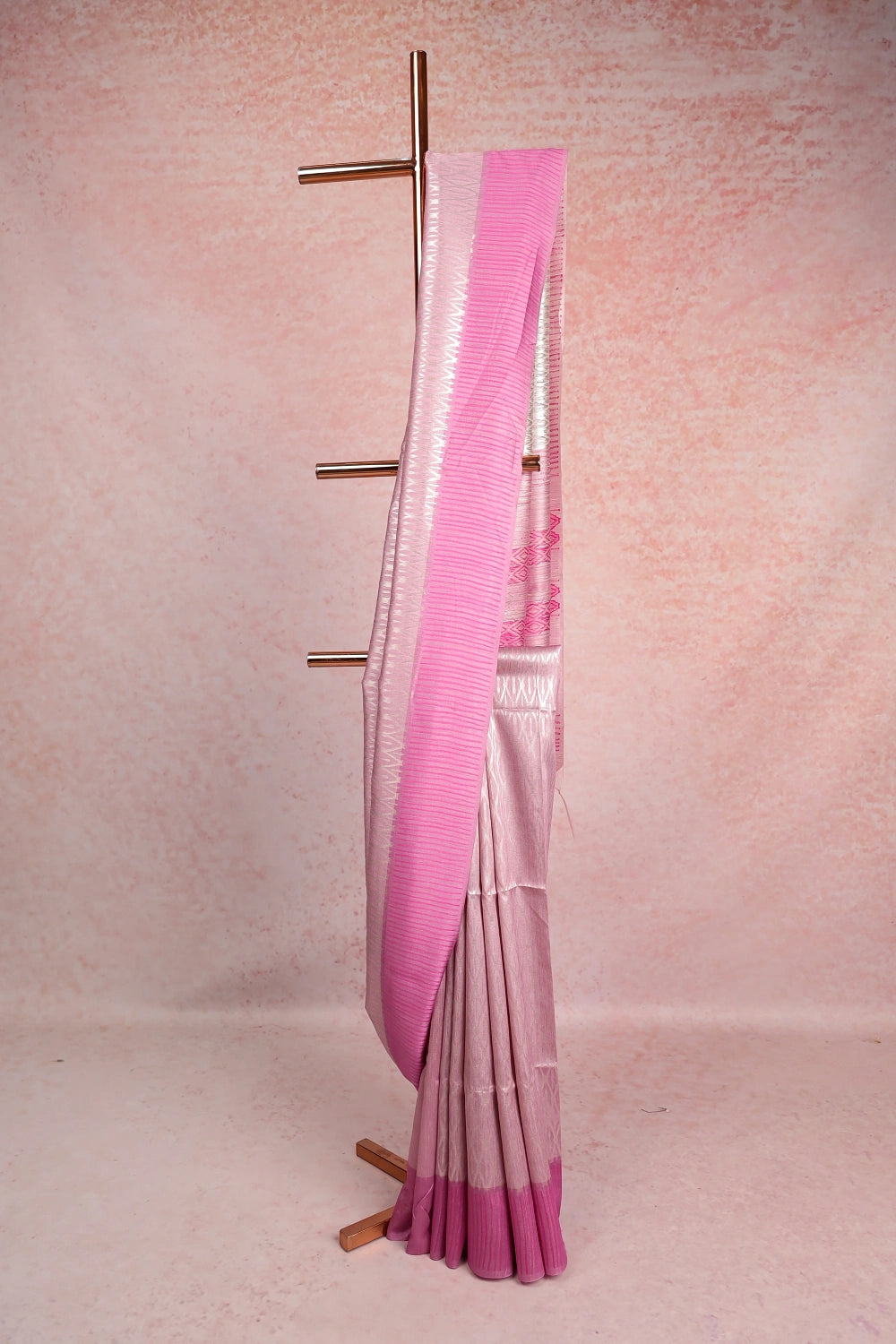 Light Pink Semi Jute Saree