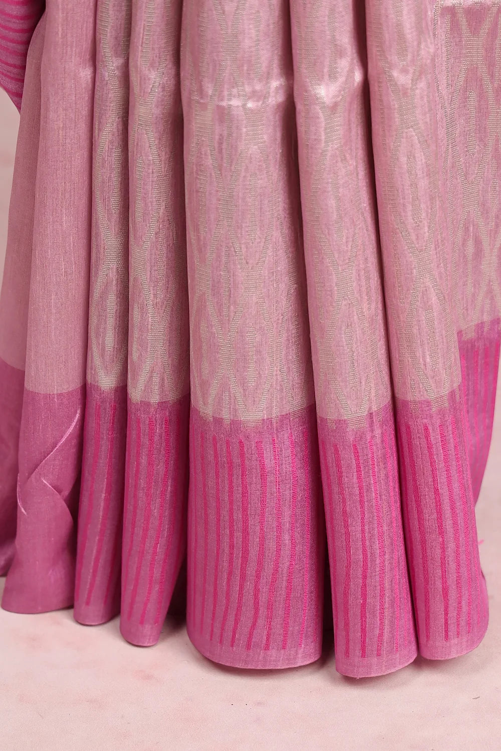 Light Pink Semi Jute Saree