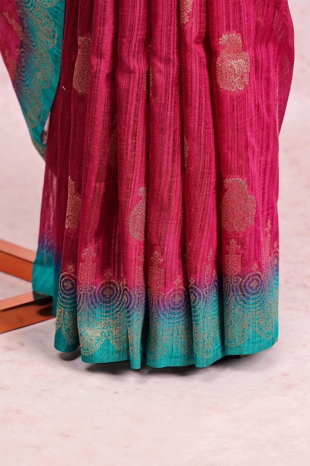 Wine Red Semi Jute Saree