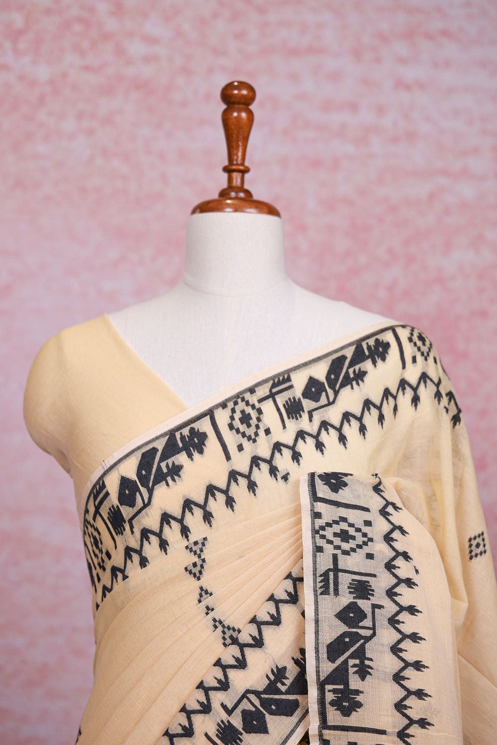 Cream Cotton Saree