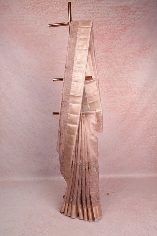 Light Peach Tissue Kota Saree