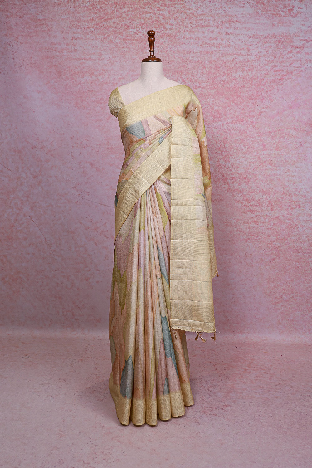 Multi Color Semi Tussar Saree
