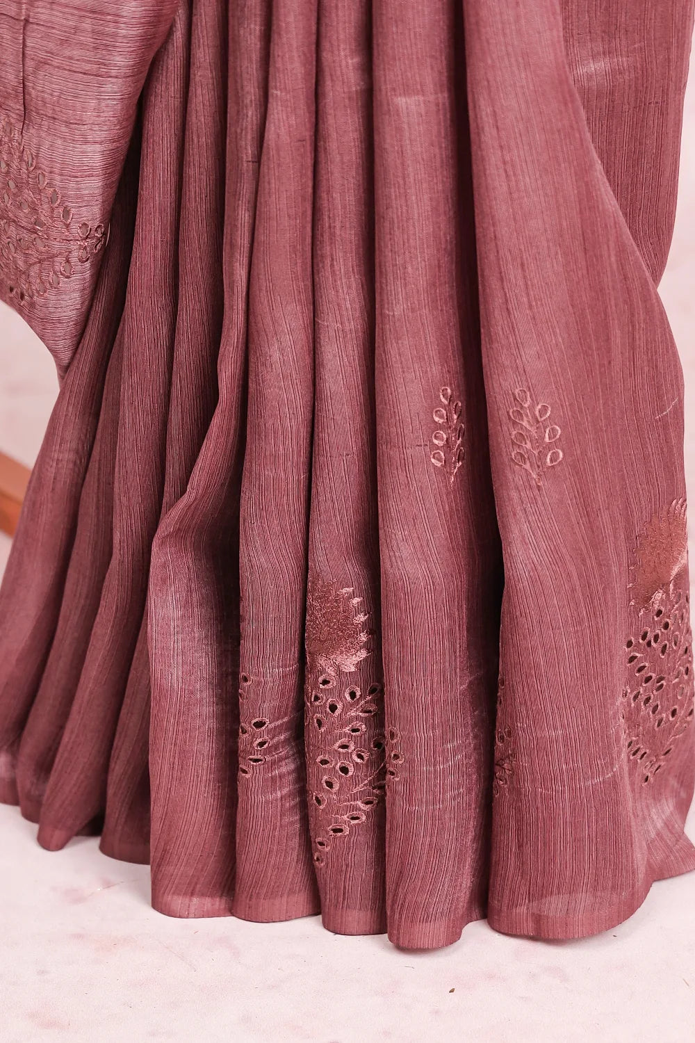 Pastel Coffee Brown Semi Jute Saree