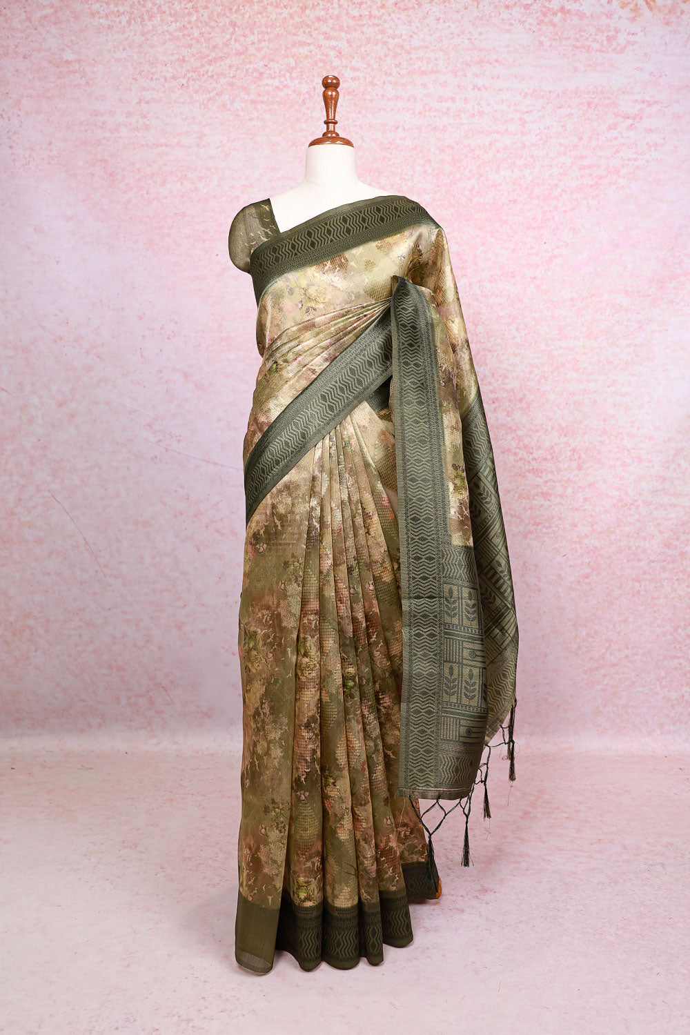 Multi Color Semi Tussar Saree
