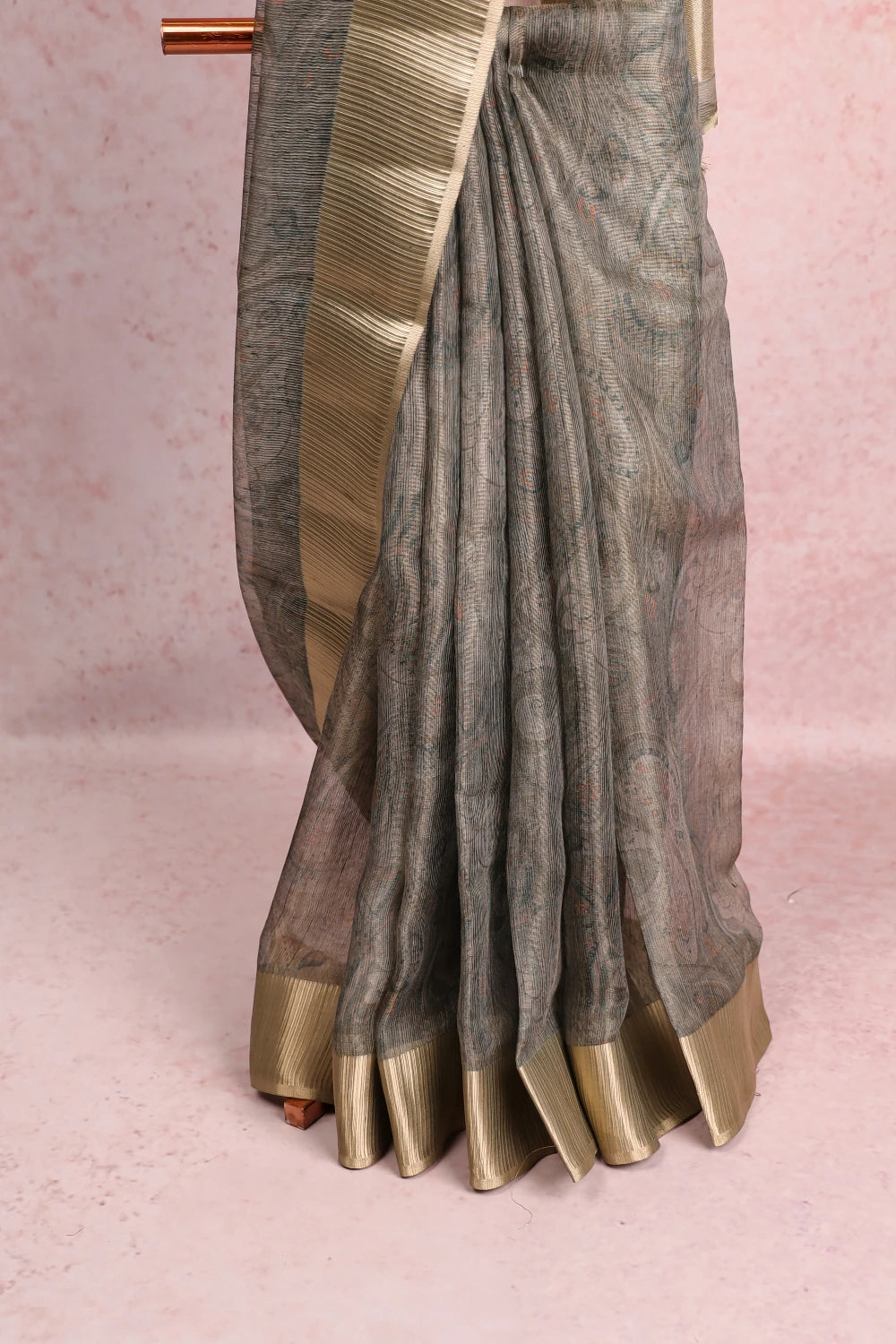 Pastel Green Chanderi Tissue Saree