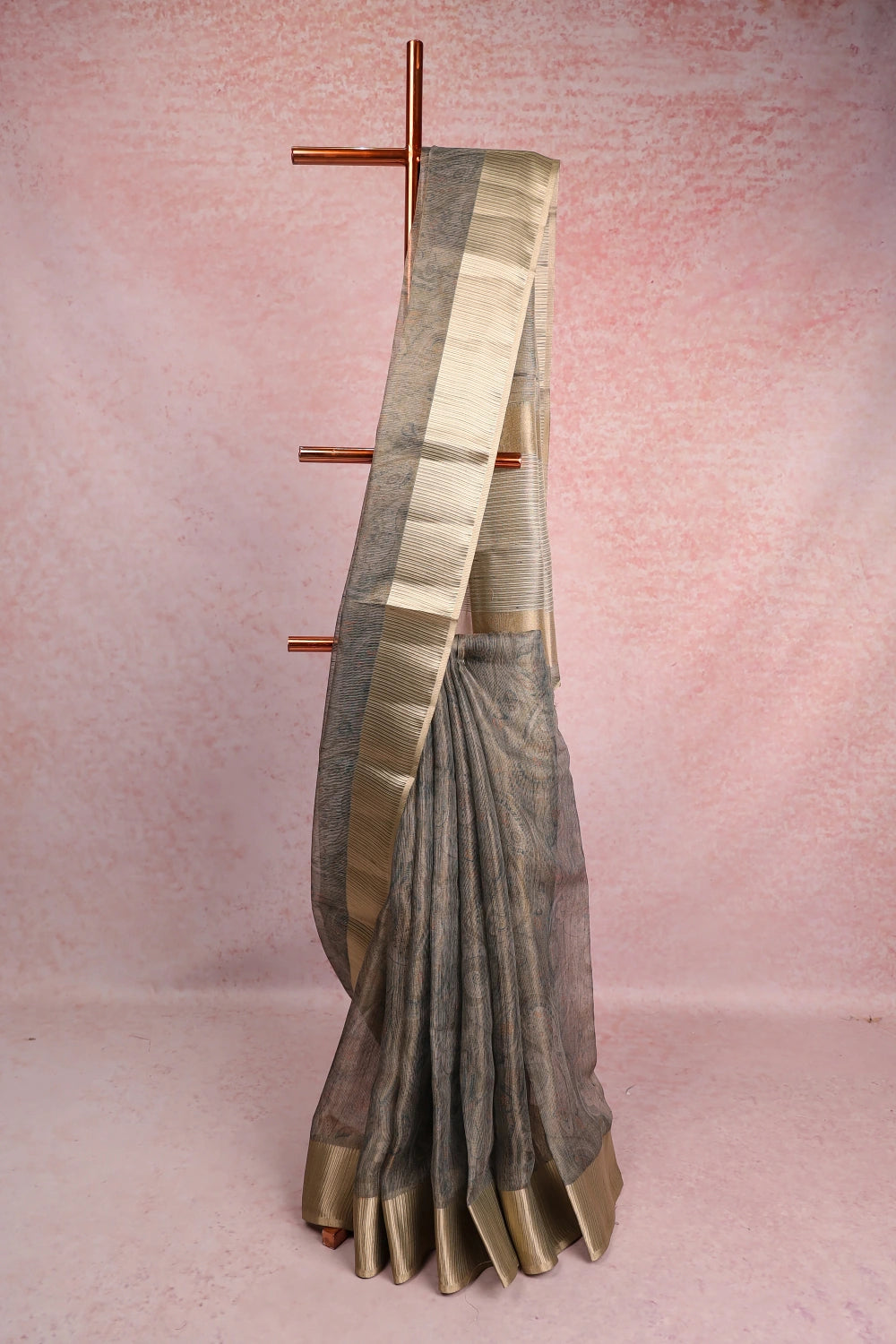 Pastel Green Chanderi Tissue Saree