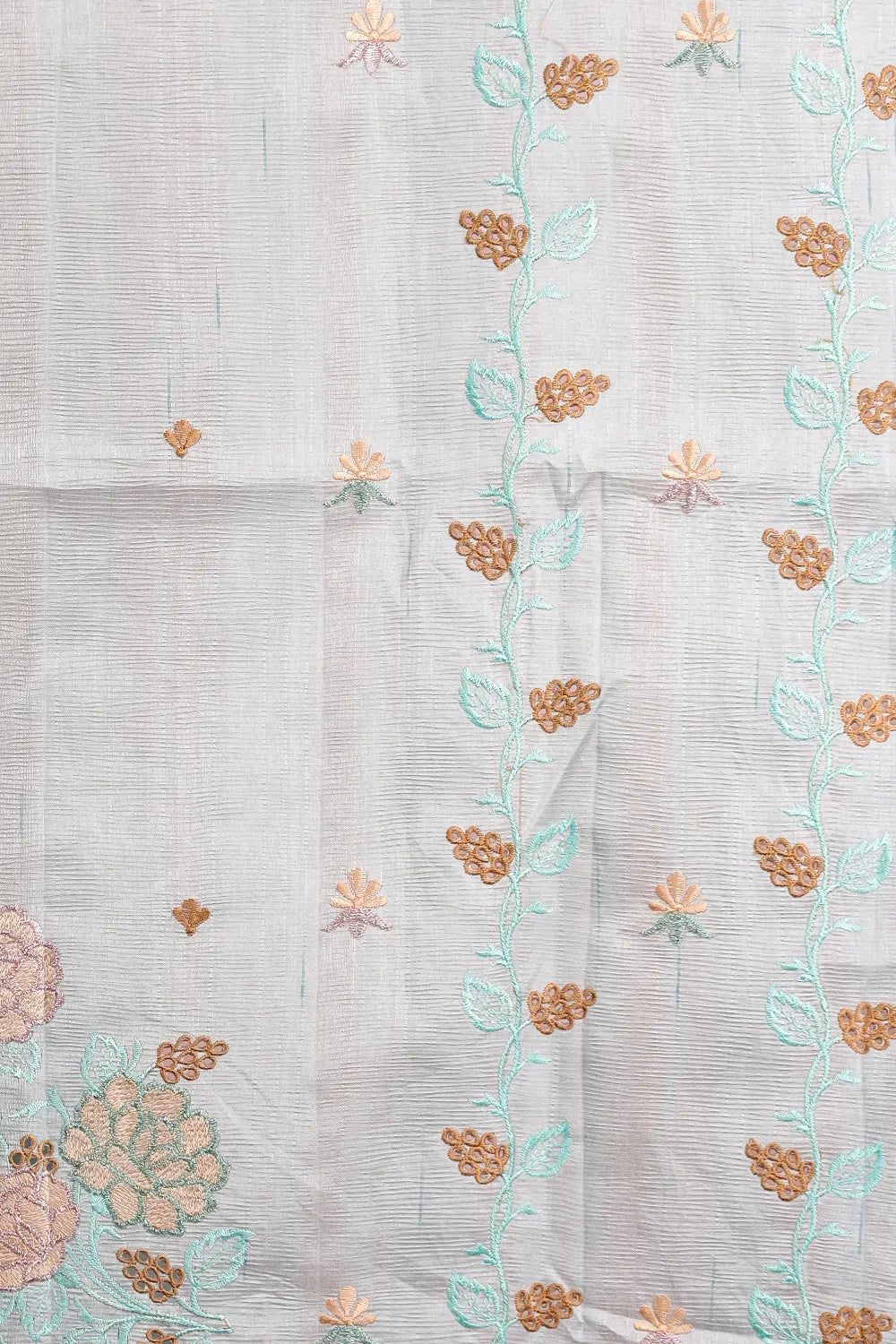 Powder Blue Semi Tussar Saree