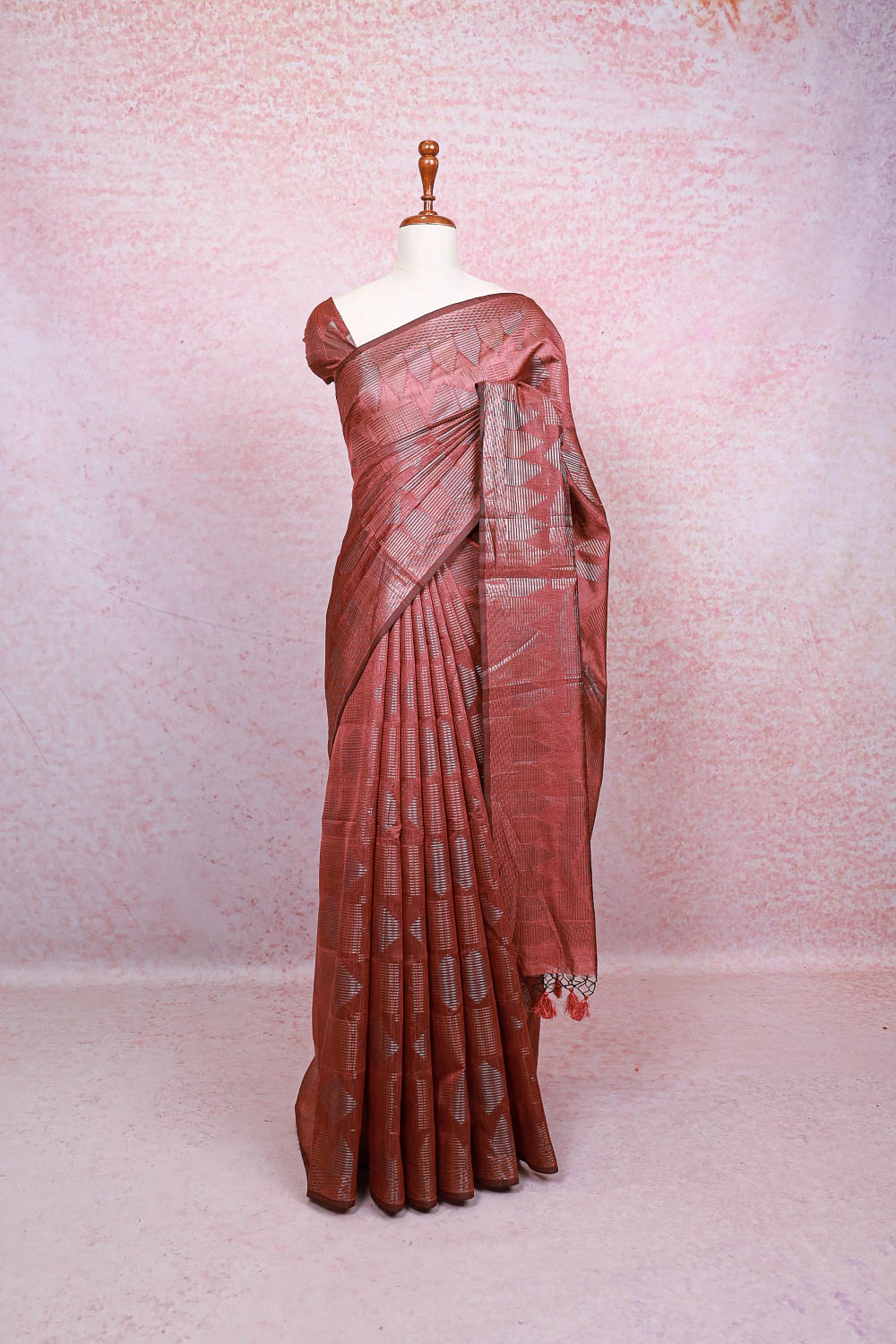 Brown Semi Jute Saree