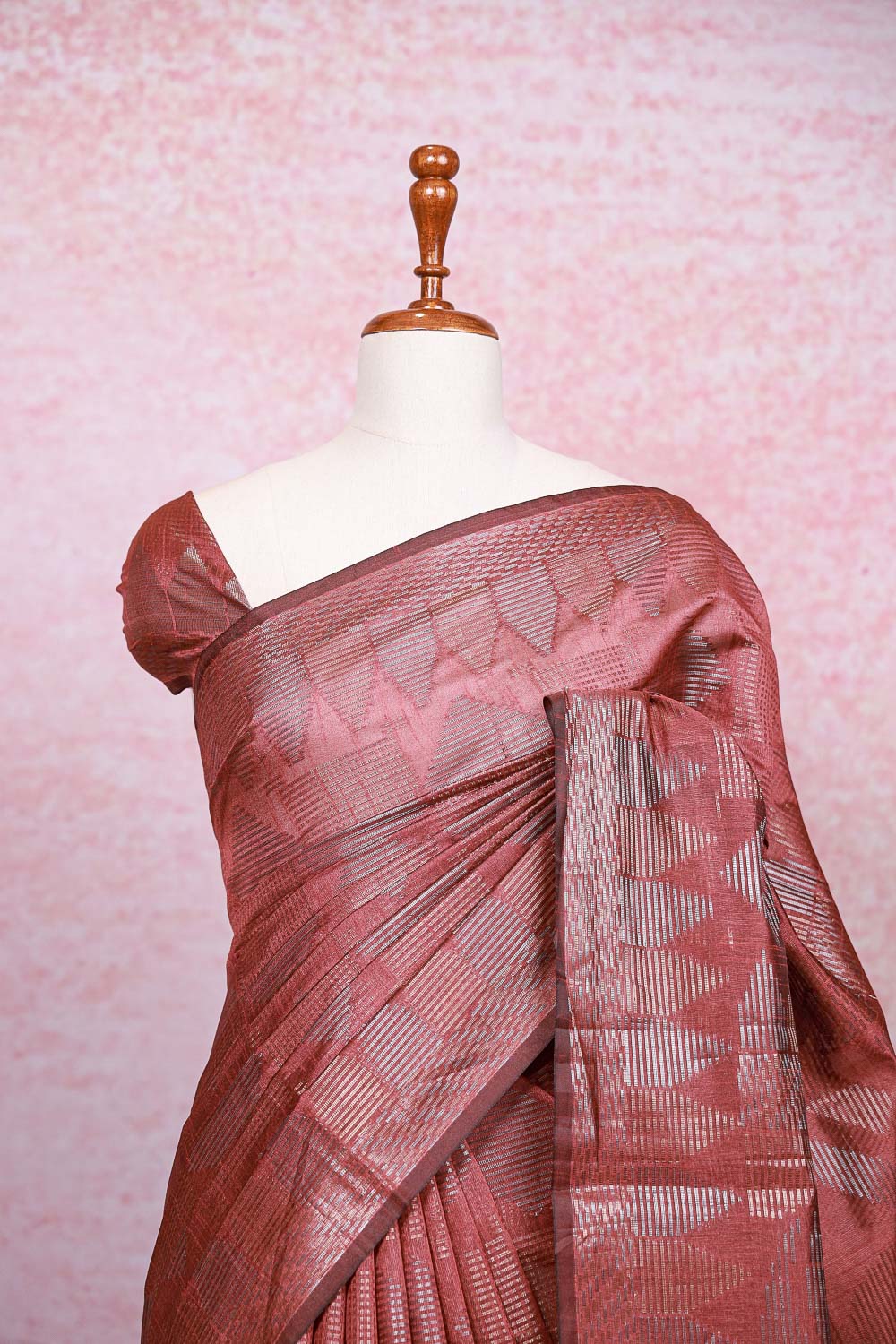 Brown Semi Jute Saree