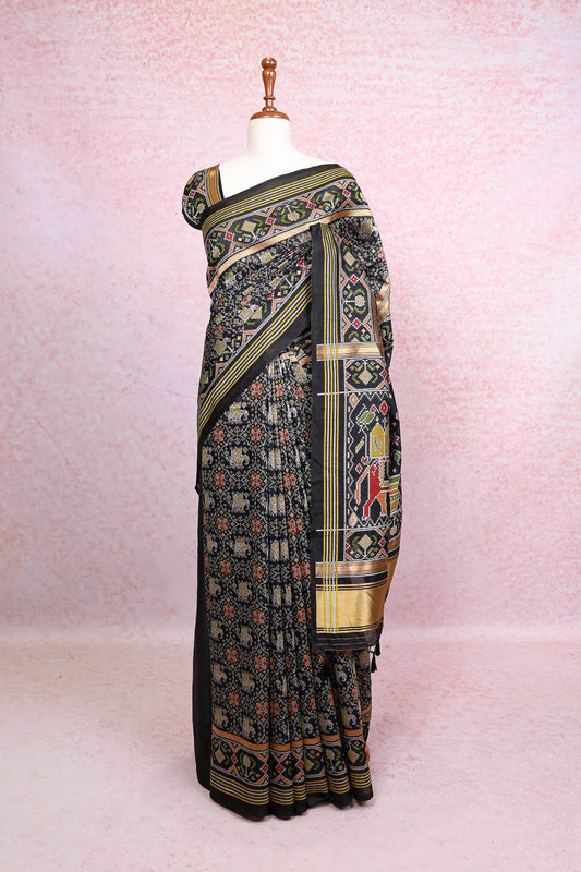 Black Cotton Silk Saree