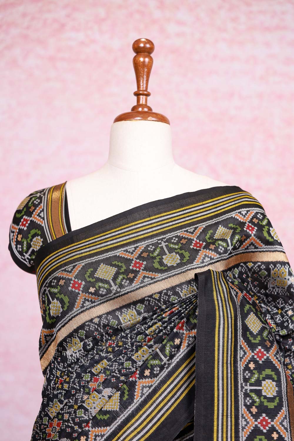 Black Cotton Silk Saree