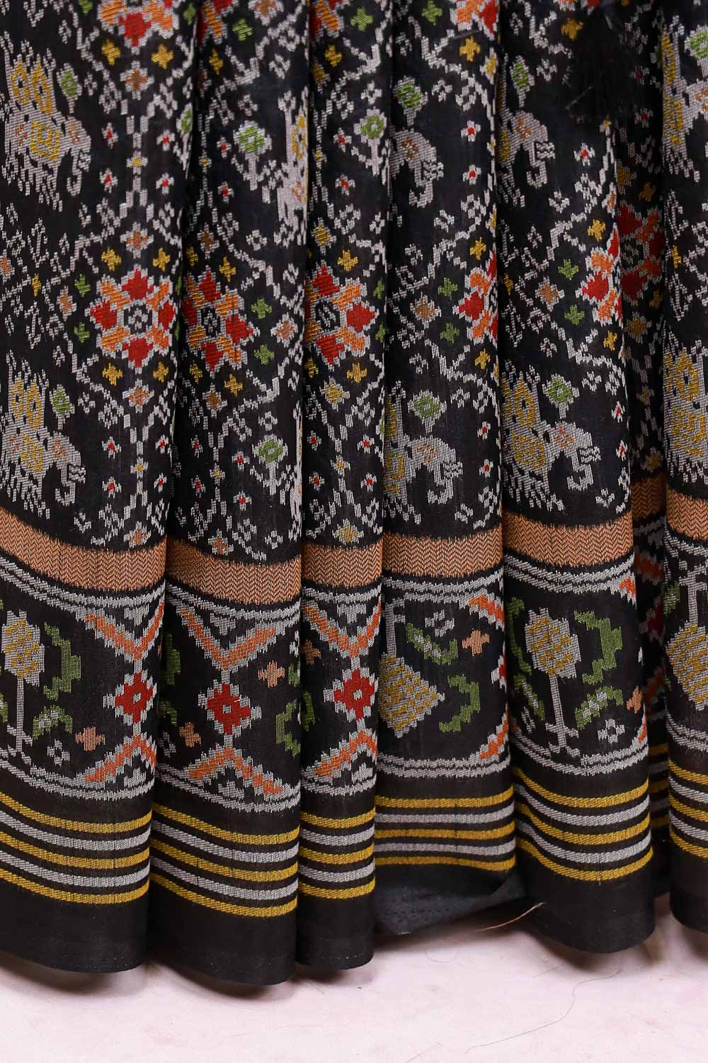 Black Cotton Silk Saree