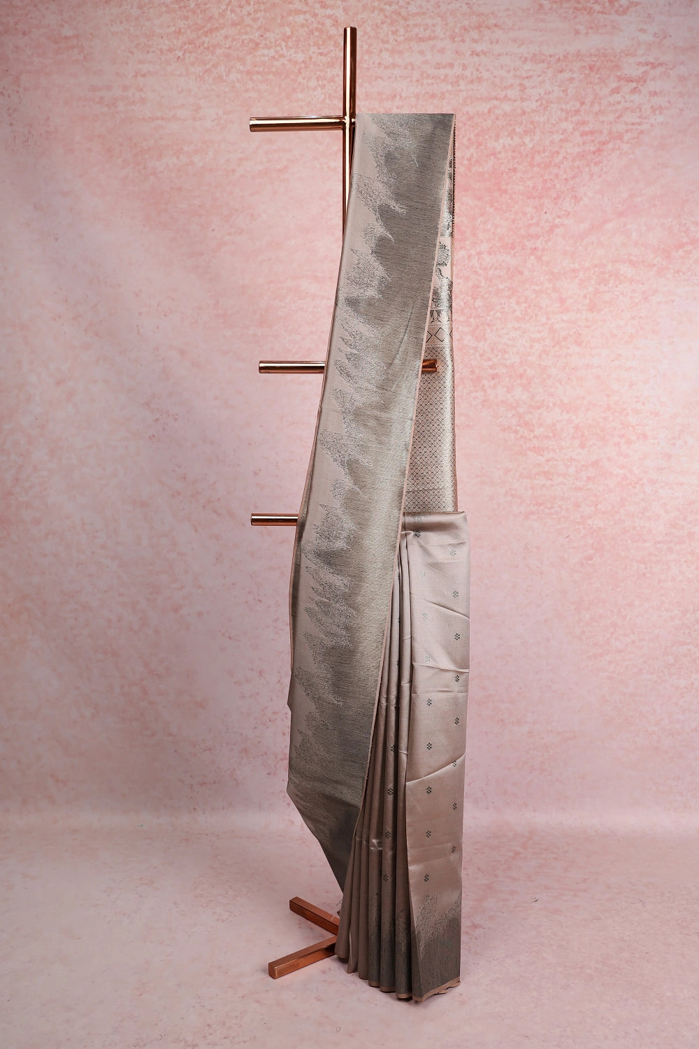 Light Grey Semi Silk Saree