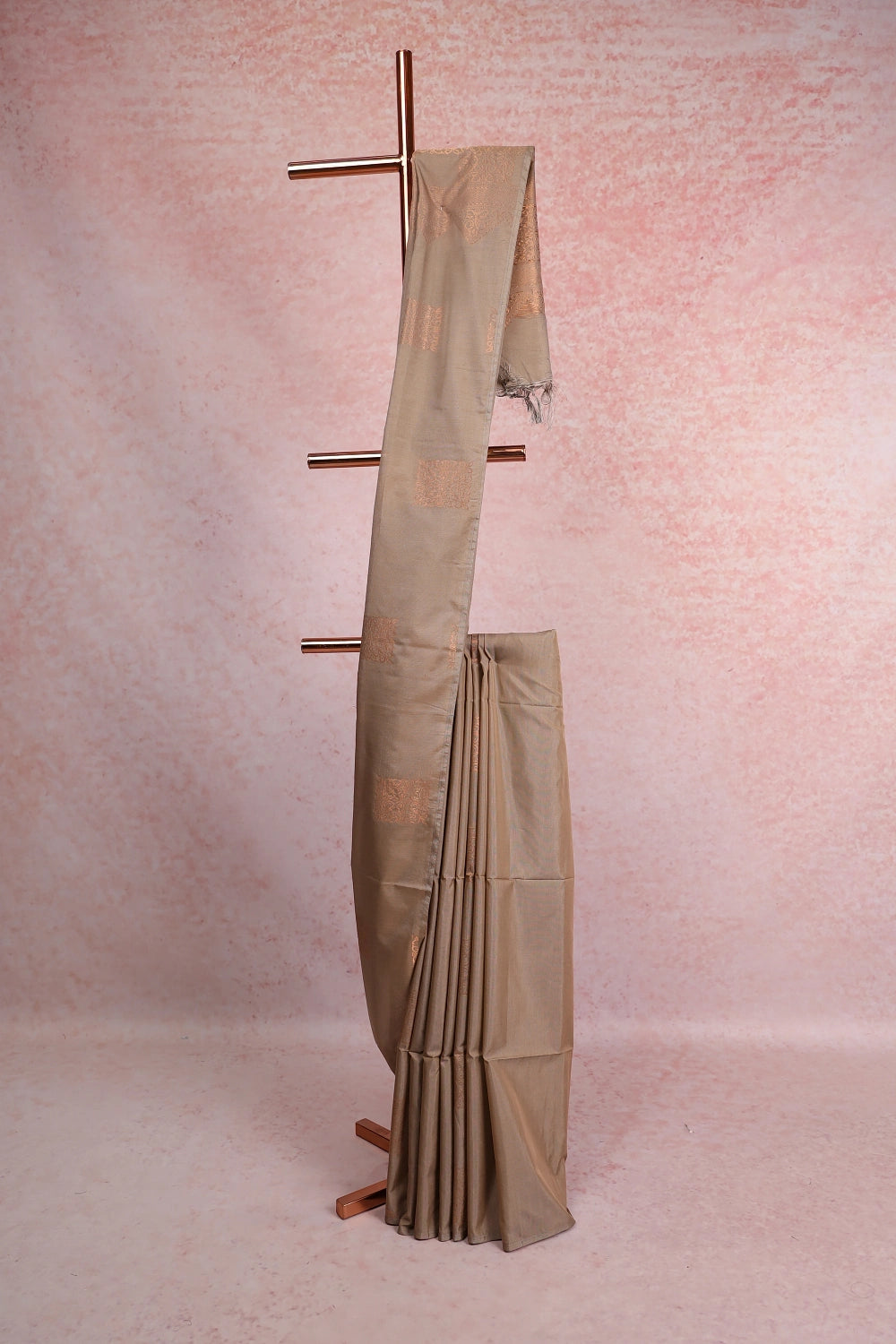 Khaki Color Semi Silk Saree
