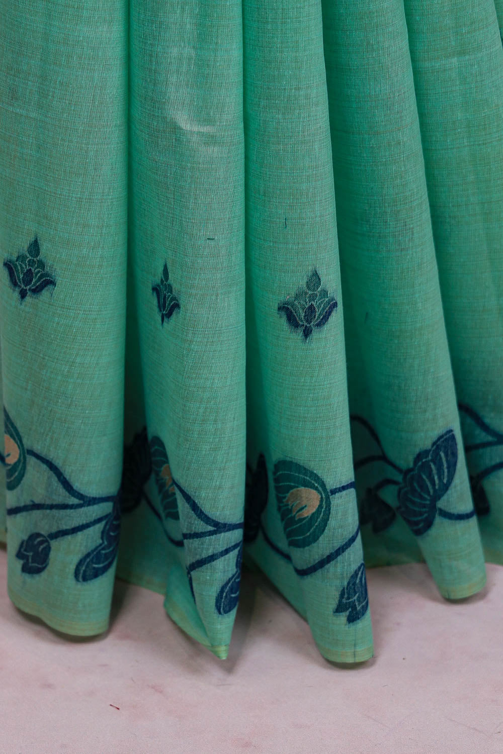 Pastel Green Semi Tussar Saree