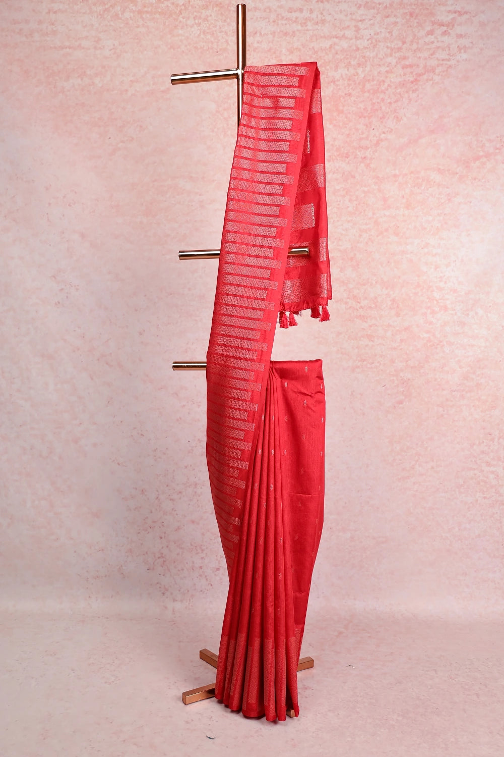 Chilly Red Semi Silk Saree