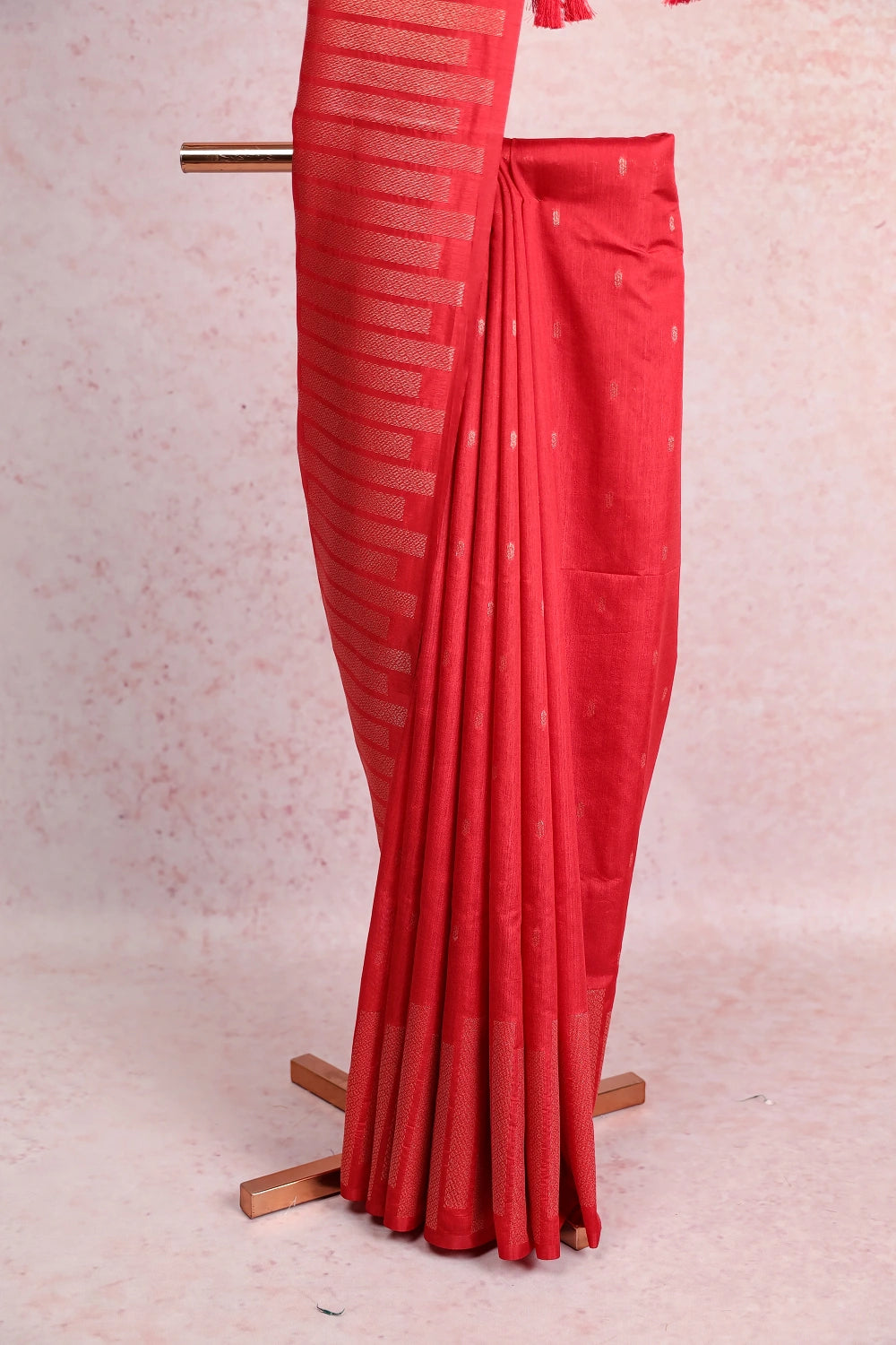 Chilly Red Semi Silk Saree