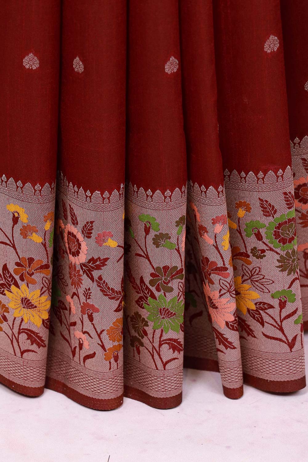 Wine Semi Silk Saree