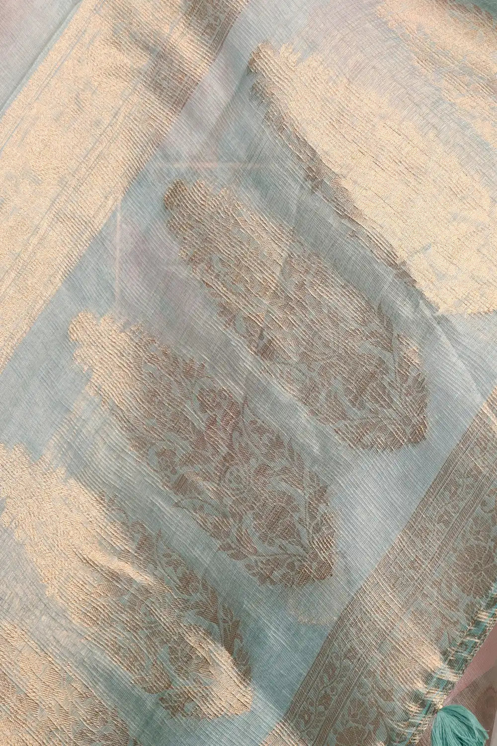 Pastel Green Semi Tissue Organza Saree