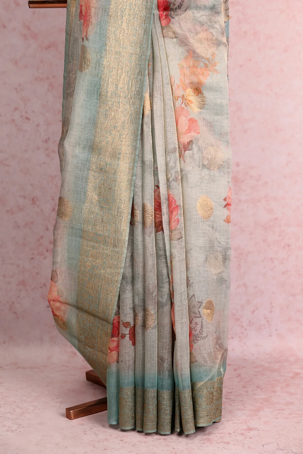 Pastel Green Semi Tissue Organza Saree