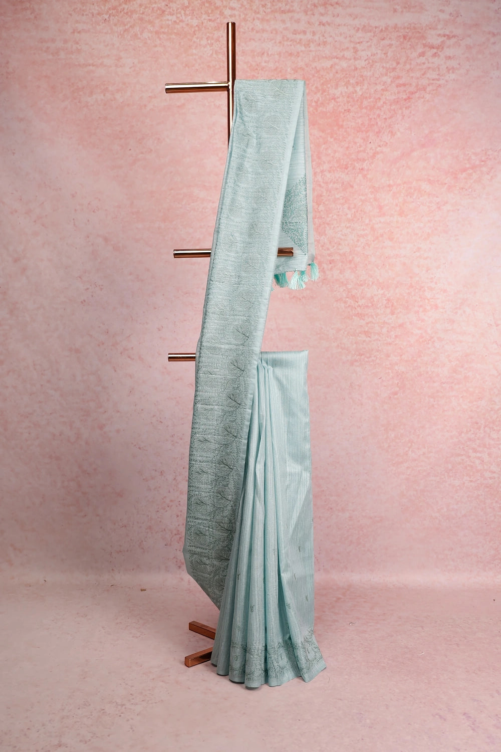 Pastel Green Semi Jute Saree