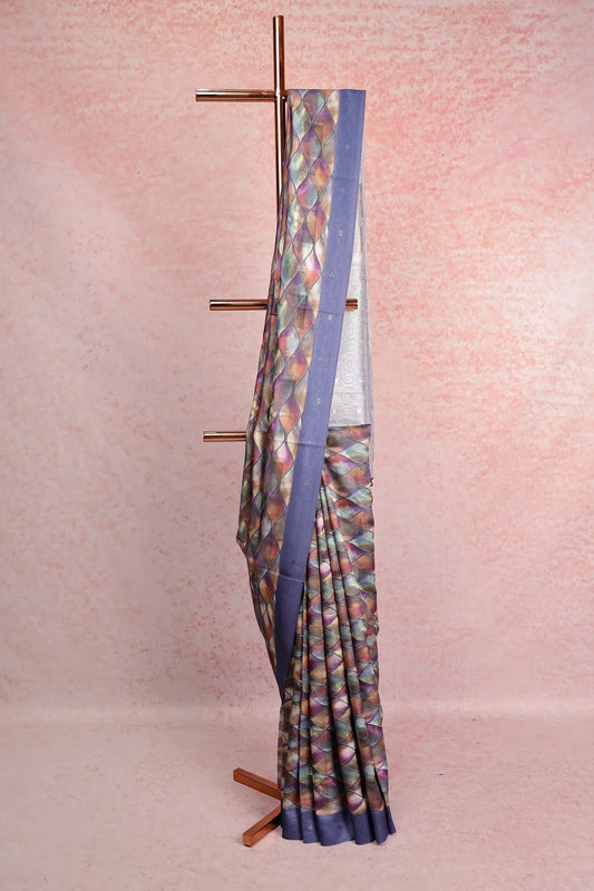 Multicolours Semi Tussar Saree