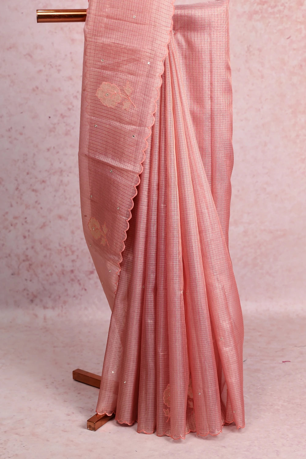 Onion Pink Semi Tissue Saree