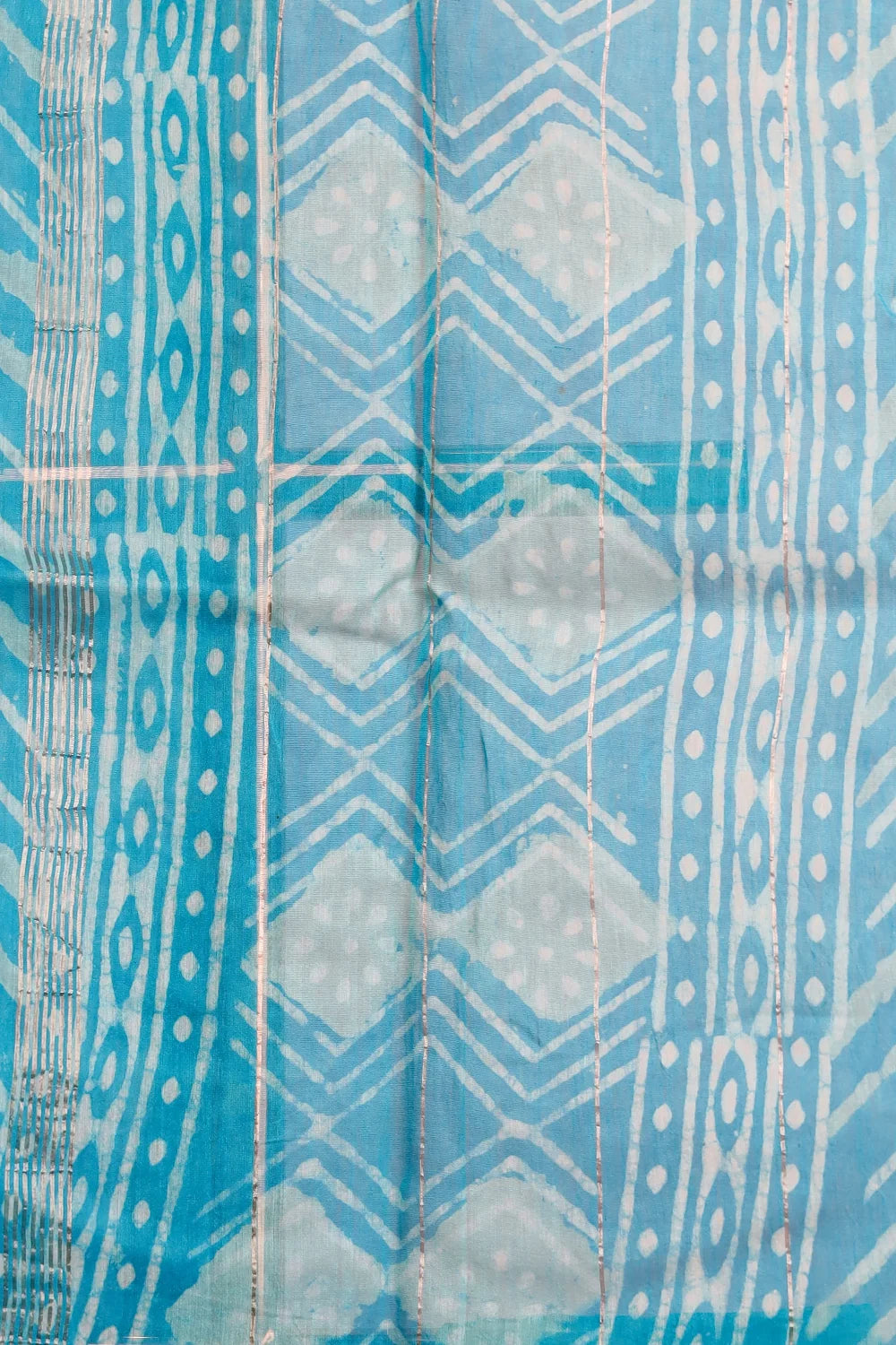 Sky Blue Chanderi Silk Saree