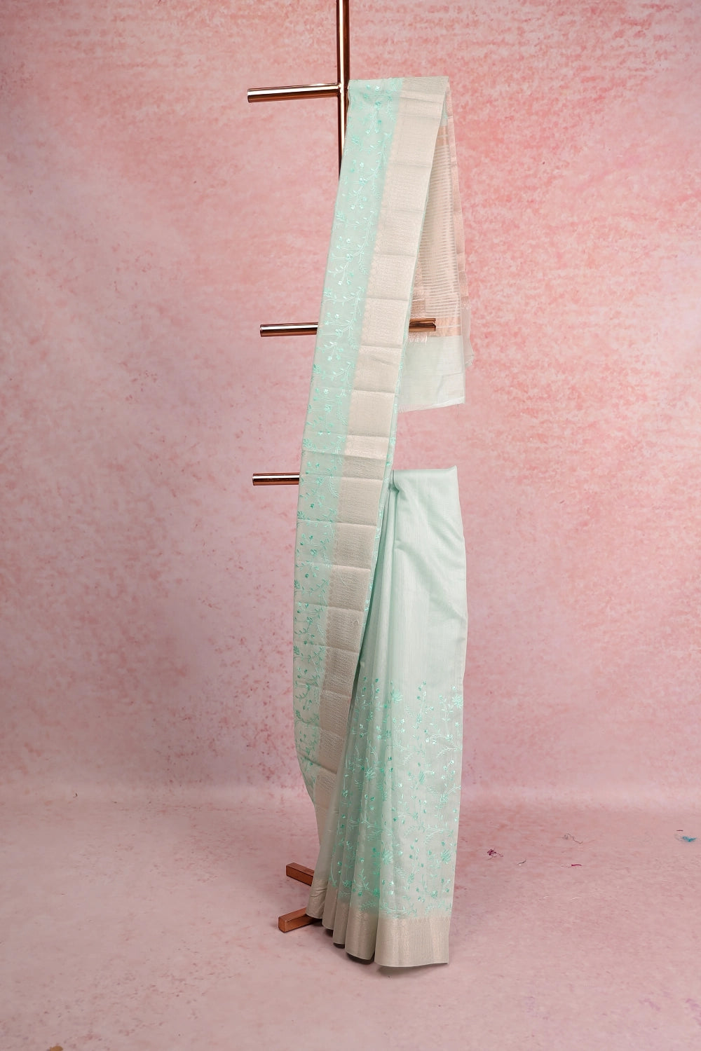 Pista Green Semi Jute Saree