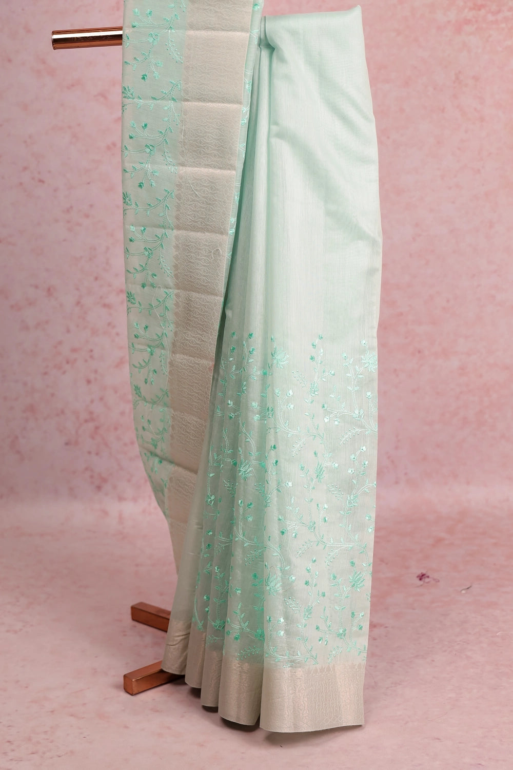 Pista Green Semi Jute Saree