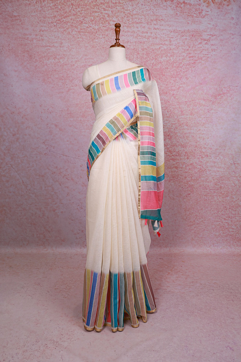 Off White Cotton Saree