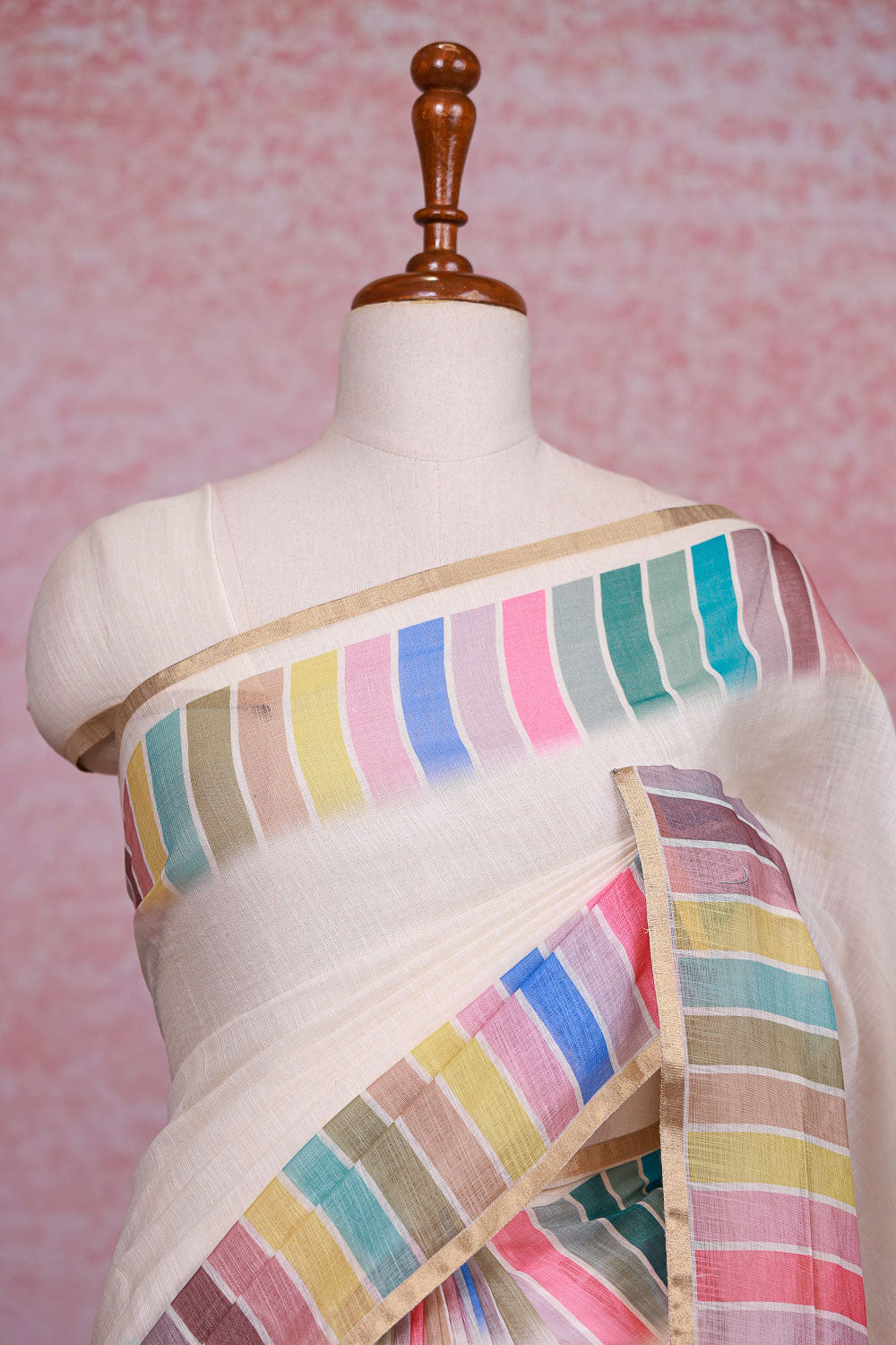Off White Cotton Saree