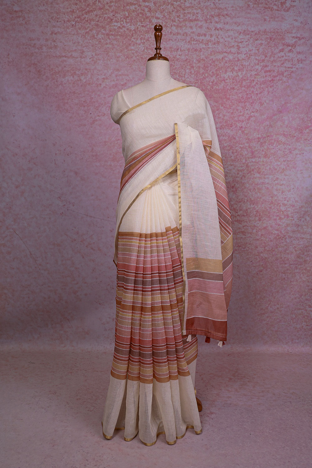 Off White Cotton Saree