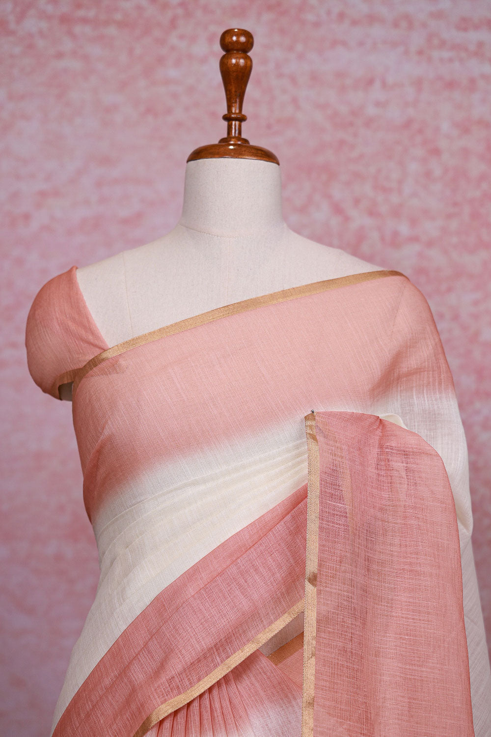 Off White Semi Linen Saree