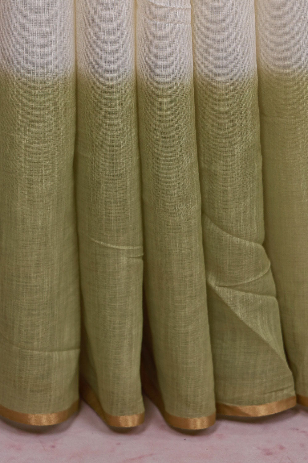 Off White Semi Linen Saree