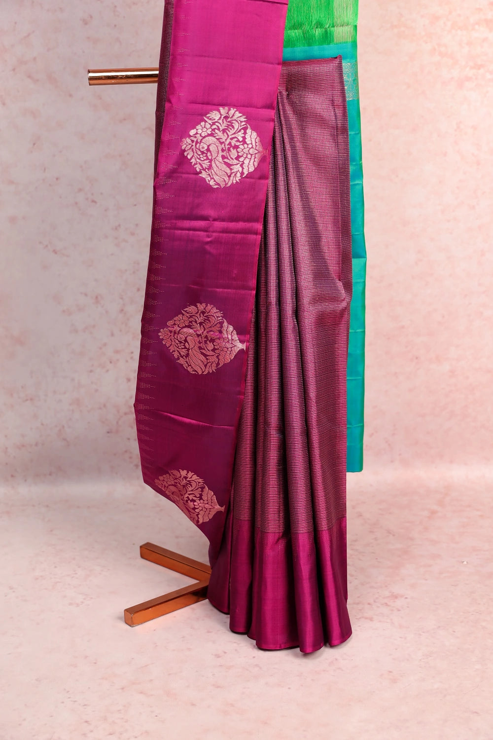Wine Kancheepuram Soft Silk Saree