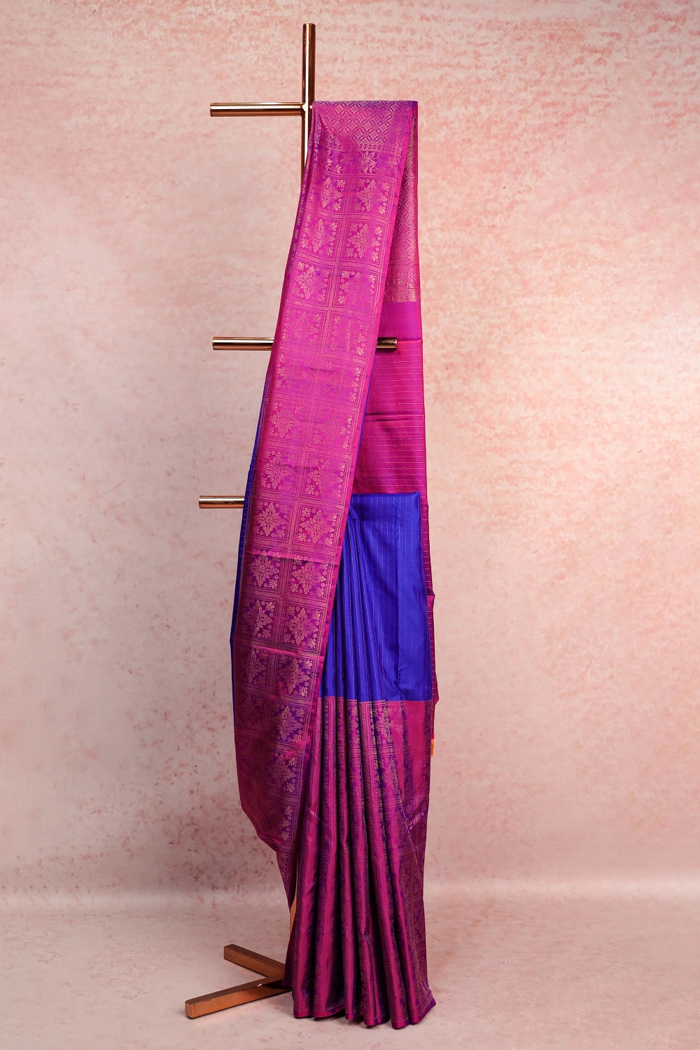 Violet And Purple Kancheepuram Soft Silk Saree