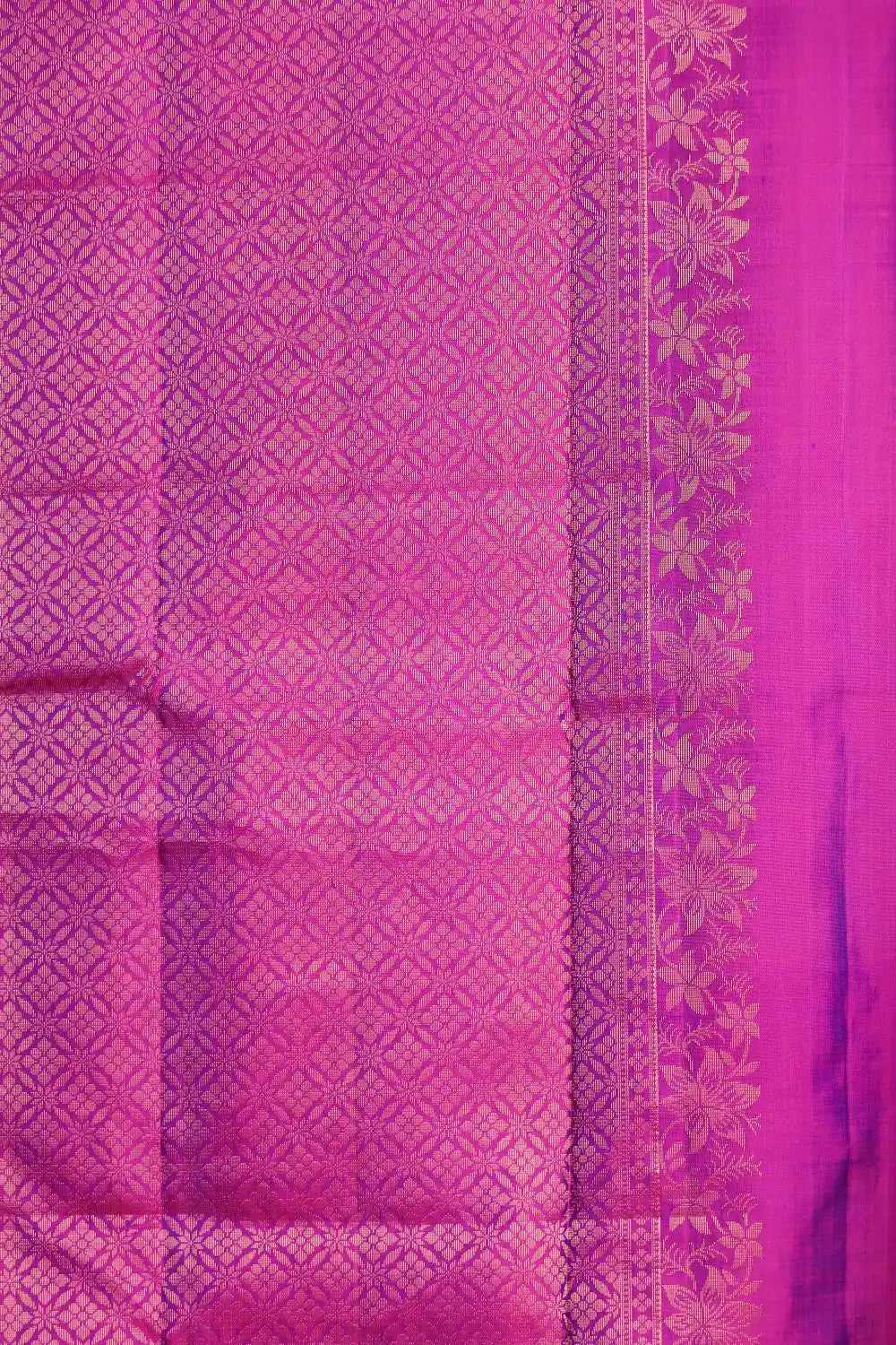 Violet And Purple Kancheepuram Soft Silk Saree