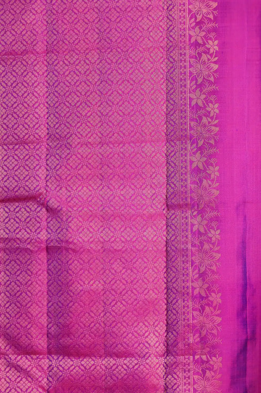 Violet And Purple Kancheepuram Soft Silk Saree
