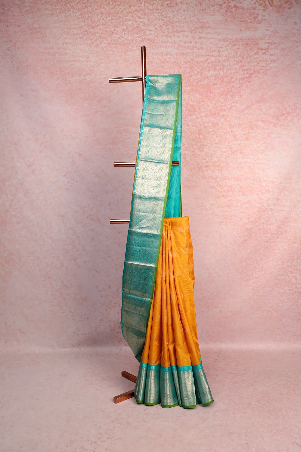 Yellow Traditional Kancheepuram Soft Silk Saree
